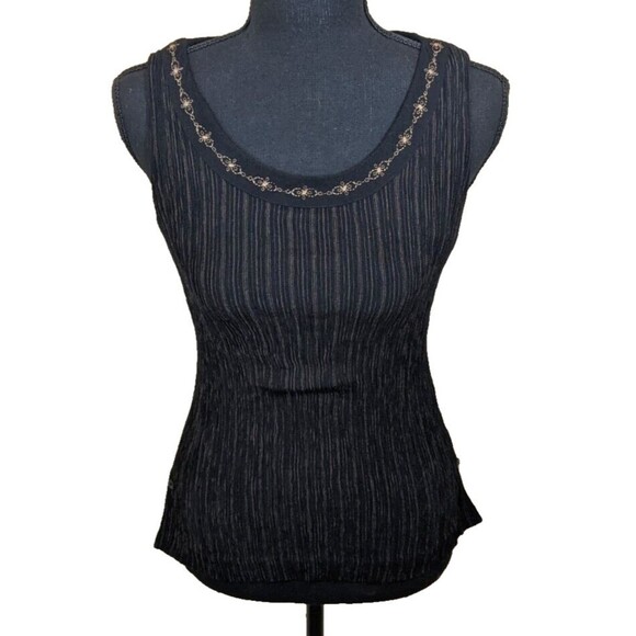 Vintage Norton McNaughton Top Sleeveless Y2K Embroidered Size Small - Picture 1 of 12